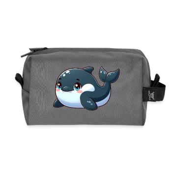killer whale - Recycled Toiletry Zip Bag - anthracite - Front