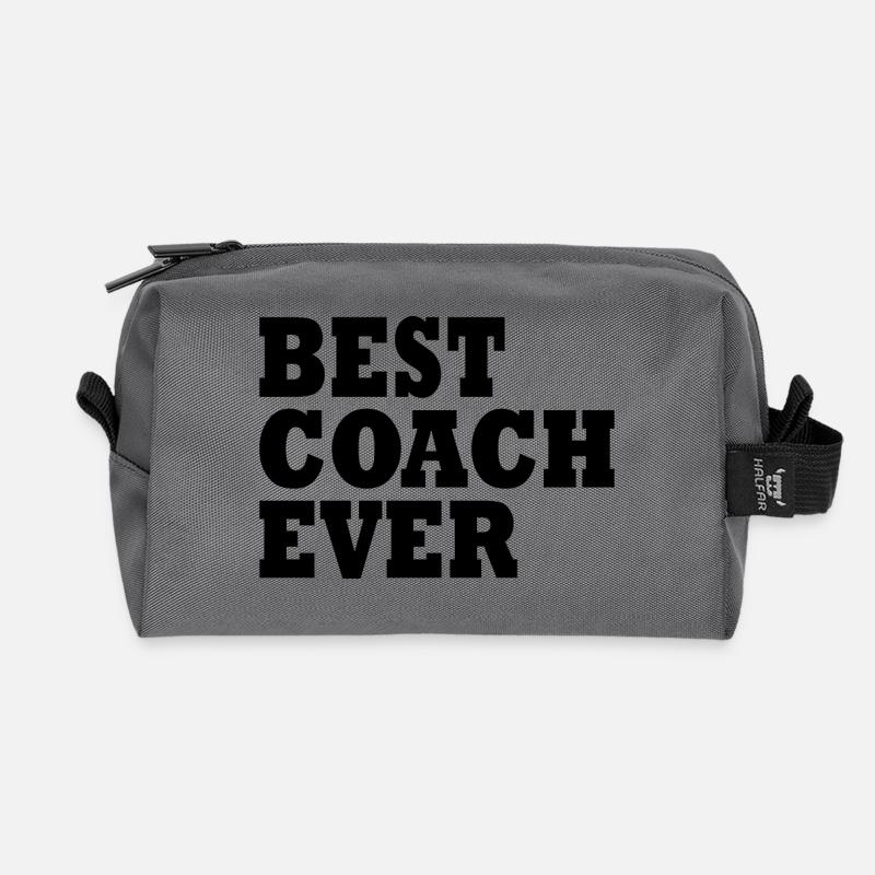 Best coach ever - Recycelte Kulturtasche - Anthrazit
