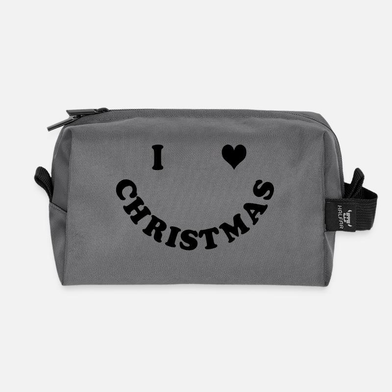 Weihnachten - Recycelte Kulturtasche - Anthrazit