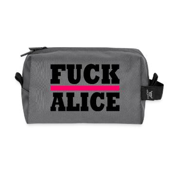 Fuck alice - Recycled Toiletry Zip Bag - anthracite - Front