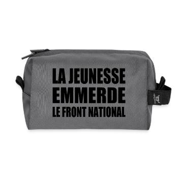 la jeunesse emmerde le front national - Trousse de toilette en tissu recyclé - anthracite - Devant