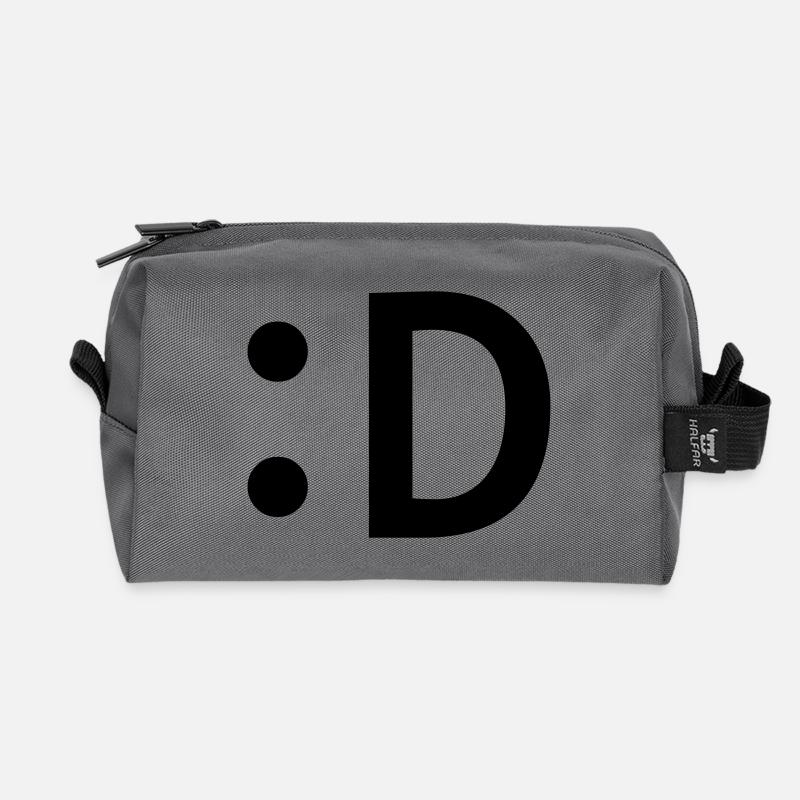 :D smiley lachen - Recycelte Kulturtasche - Anthrazit