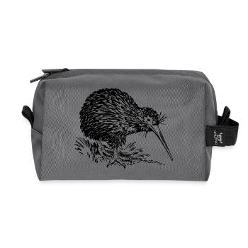 fruits kiwi fruit Fruechte végétarien légume fruit - Trousse de toilette en tissu recyclé - anthracite - Devant