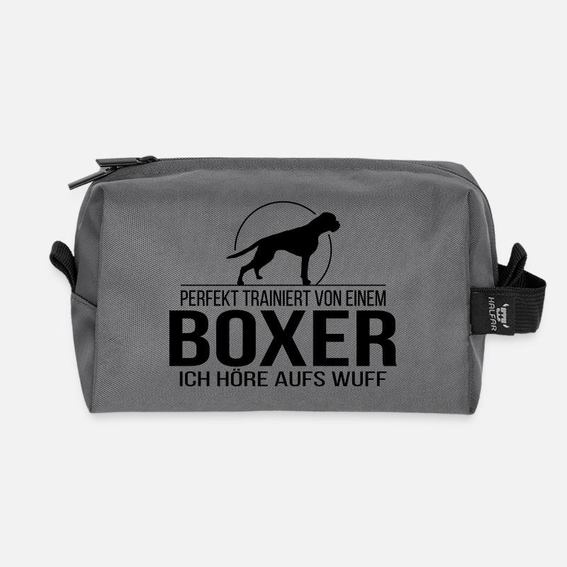 BOXER wuff - Recycelte Kulturtasche - Anthrazit