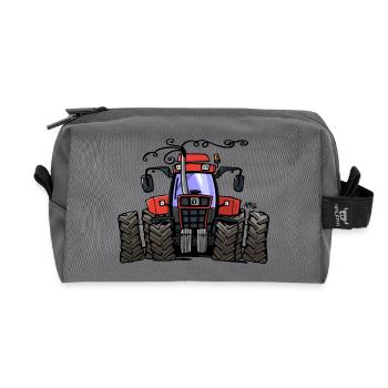 0251 tracteur rouge 1255 - Trousse de toilette en tissu recyclé - anthracite - Devant