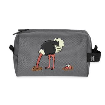 Bunch of bird ostrich - Recycled Toiletry Zip Bag - anthracite - Front