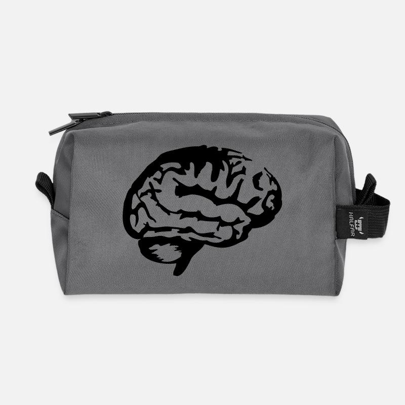 Brain_silhouette - Recycelte Kulturtasche - Anthrazit