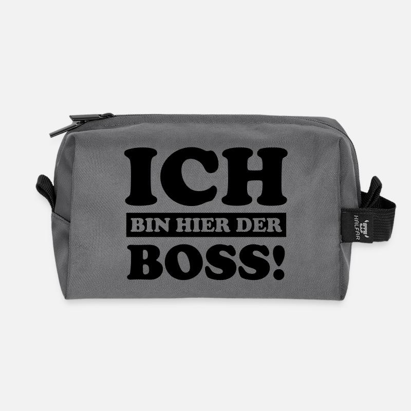 ich_bin_hier_der_boss - Recycelte Kulturtasche - Anthrazit