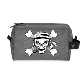 breizh bikers design - Recycled Toiletry Zip Bag - anthracite - Front