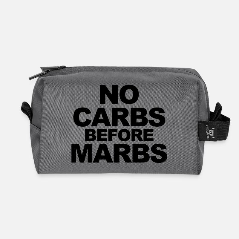 No Carbs Before Marbs - Recycled Toiletry Zip Bag - anthracite