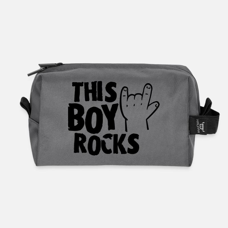 This Boy rocks - Recycelte Kulturtasche - Anthrazit