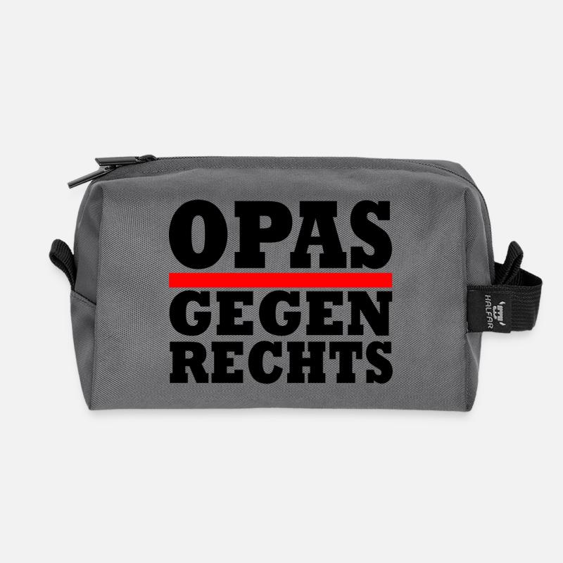 Opas gegen rechts - Recycelte Kulturtasche - Anthrazit