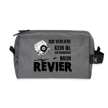 Defender land.rover lustig Geschenk idee - Recycelte Kulturtasche - Anthrazit - Vorne
