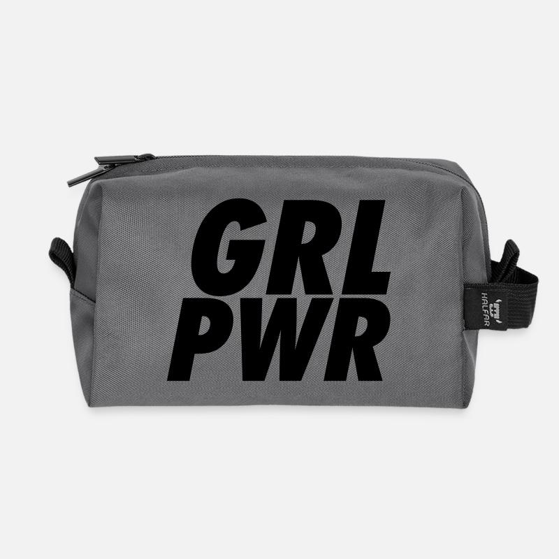 GRL PWR | Kühner minimalistischer Feminist - Recycelte Kulturtasche - Anthrazit