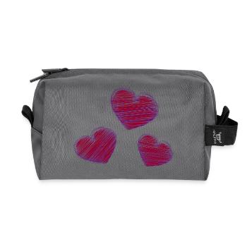 HERZ. HERZ. HEILIGER VALENTIN. LIEBE. LIEBE. WEIHNACHTEN - Recycelte Kulturtasche - Anthrazit - Vorne