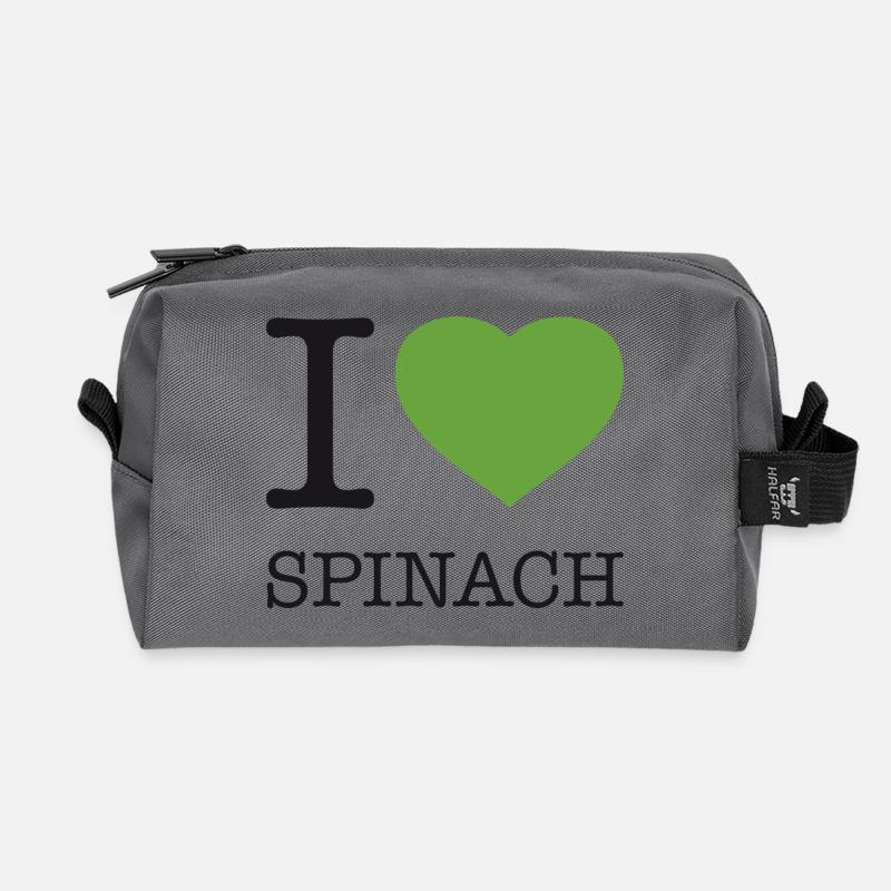 I LOVE SPINACH Spinat - Recycelte Kulturtasche - Anthrazit