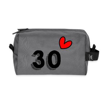 30. 30 YEARS. 30th ANNIVERSARY. 30 YEARS ANNIVERSARY. - Recycled Toiletry Zip Bag - anthracite - Front