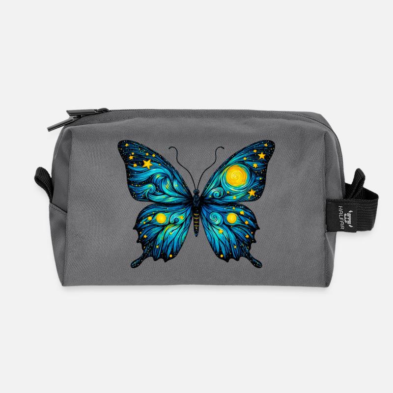 Schmetterling - Recycelte Kulturtasche - Anthrazit