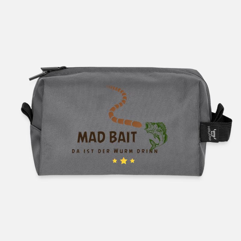 Mad Bait: Wurm im Köder - Recycelte Kulturtasche - Anthrazit