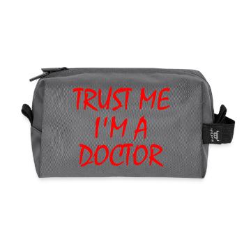 trust me im a doctor - Recycled Toiletry Zip Bag - anthracite - Front