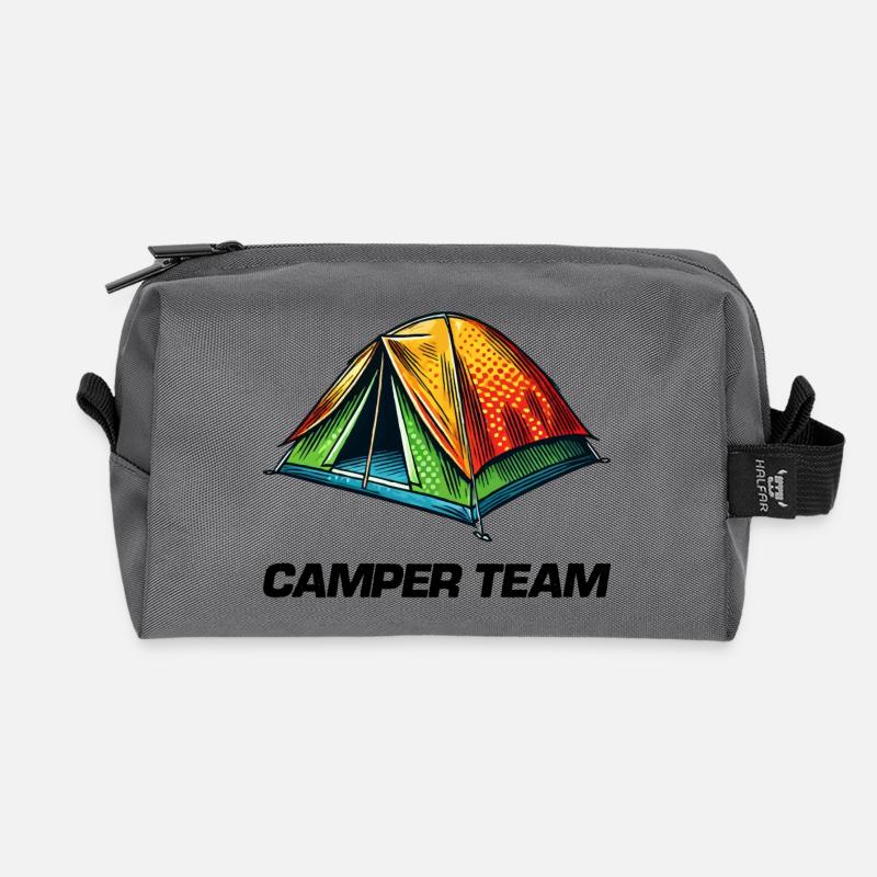 zelt camper - Recycelte Kulturtasche - Anthrazit