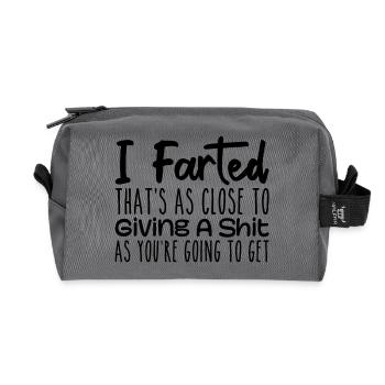 I Farted That's As Close To Me Giving A Shit, Fart - Trousse de toilette en tissu recyclé - anthracite - Devant