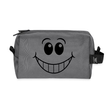 face - Recycled Toiletry Zip Bag - anthracite - Front