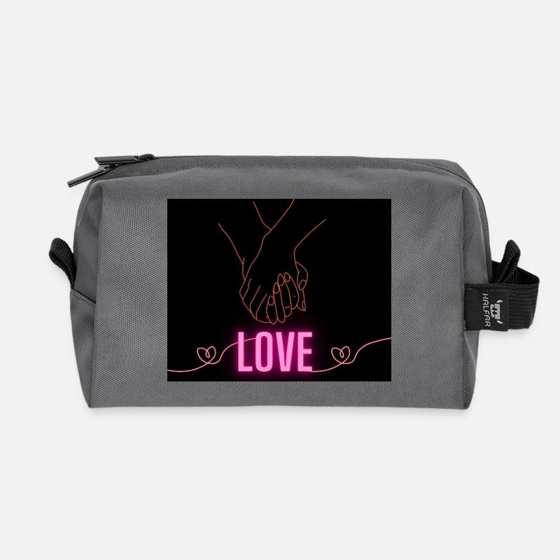 LOVE - Recycelte Kulturtasche - Anthrazit