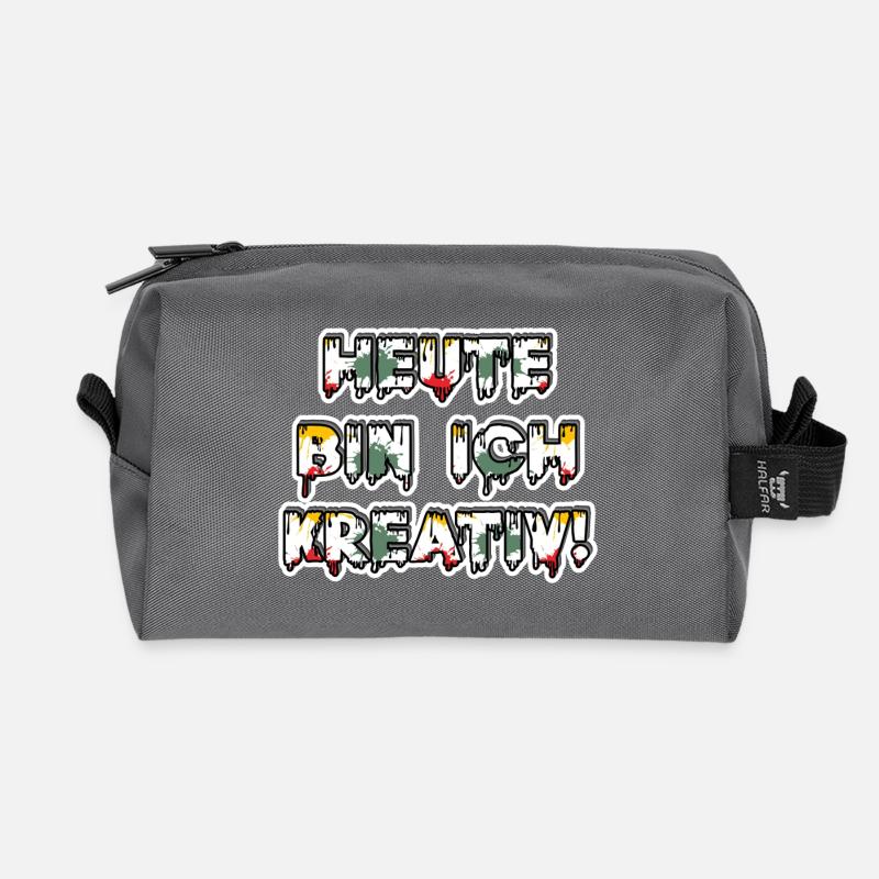 Heute bin ich kreativ! 🎨 Style mit Farbe 😄 - Recycelte Kulturtasche - Anthrazit