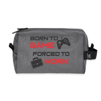 Born to Game and Work Motivation Design - Recycled Toiletry Zip Bag - anthracite - Front