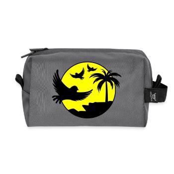 Paradise Insel Birds - Recycelte Kulturtasche - Anthrazit - Vorne