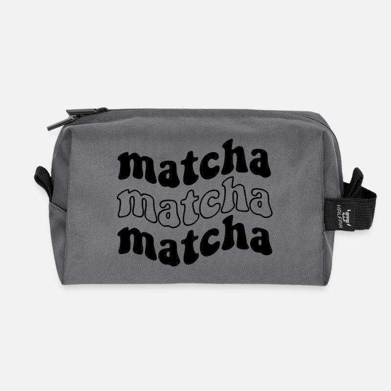 Matcha Matcha Matcha – Trendiges SVG Design - Recycelte Kulturtasche - Anthrazit