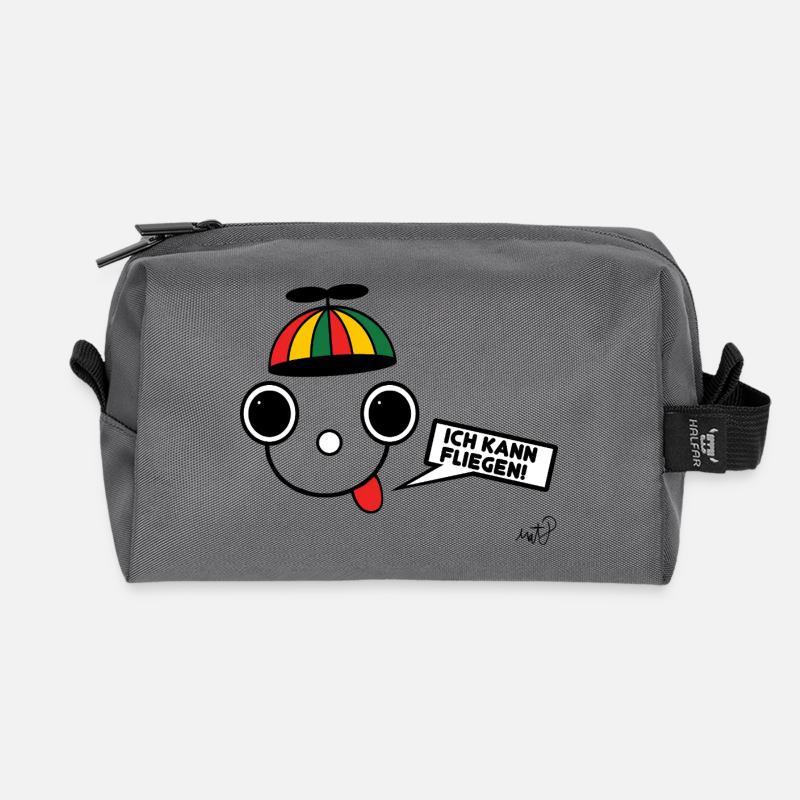 Fliegender Koppie - Recycelte Kulturtasche - Anthrazit