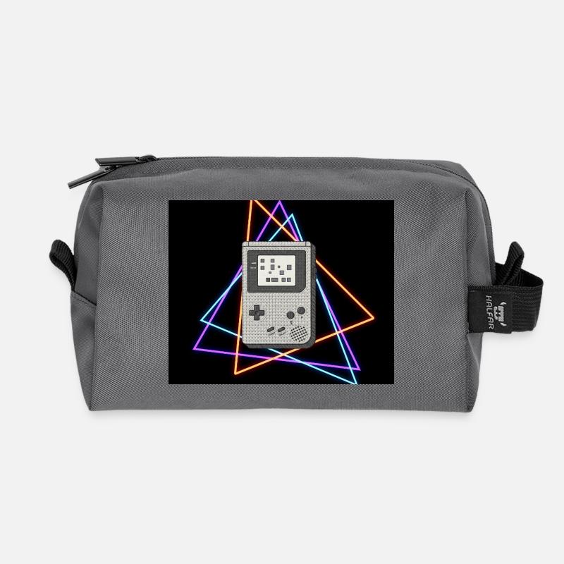 Retro Game Console Neon - Recycled Toiletry Zip Bag - anthracite