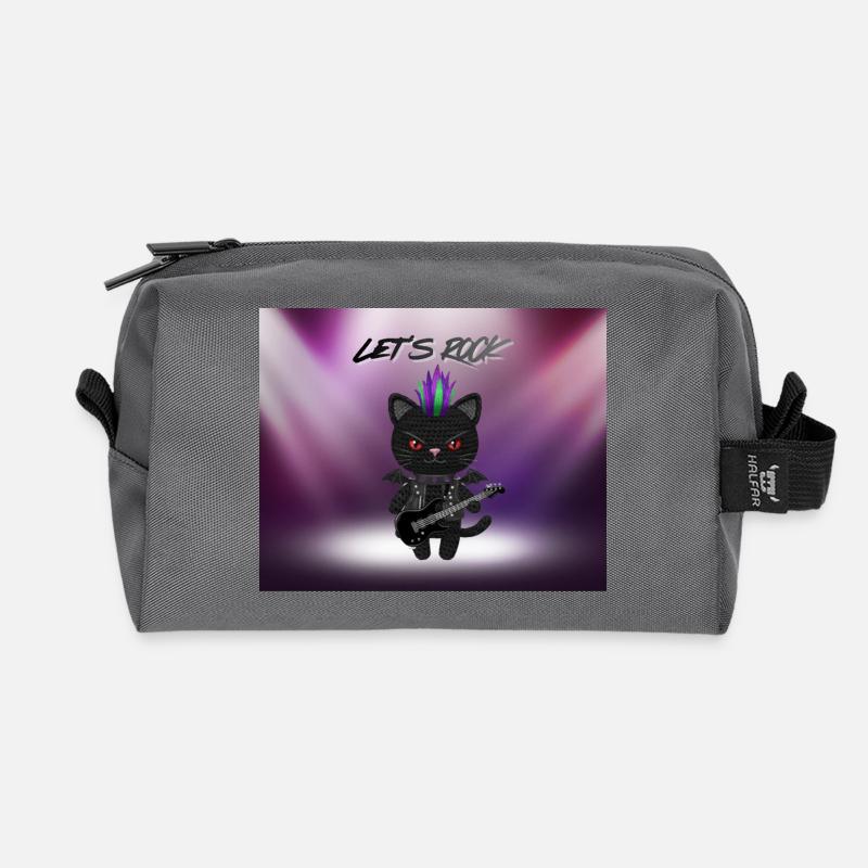 Heavy Metal Katze  - Recycelte Kulturtasche - Anthrazit