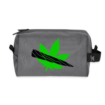 Grünes Blatt-Silhouette-Design - Recycelte Kulturtasche - Anthrazit - Vorne