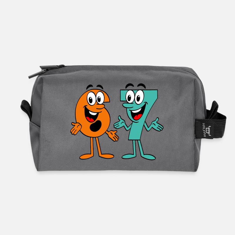 Six Seven Cartoon - Recycelte Kulturtasche - Anthrazit