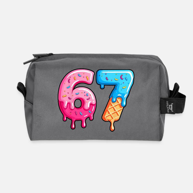 Figures Sweet 6-7 Dessert-Schrift - Recycelte Kulturtasche - Anthrazit