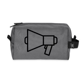 Megaphone Speaker Protest - Recycled Toiletry Zip Bag - anthracite - Front