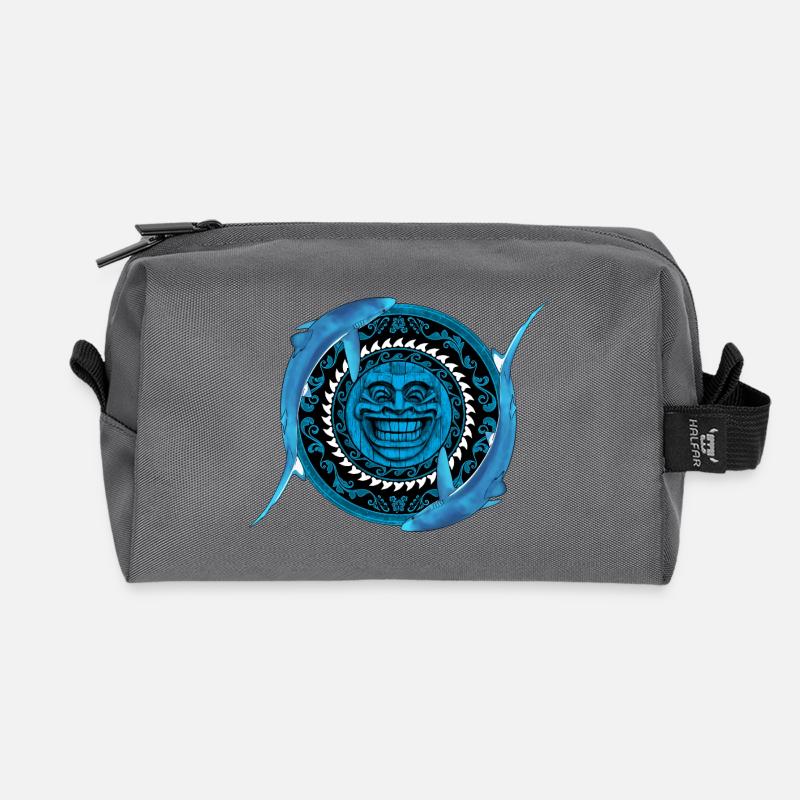 Blauhai Tiki - Recycelte Kulturtasche - Anthrazit