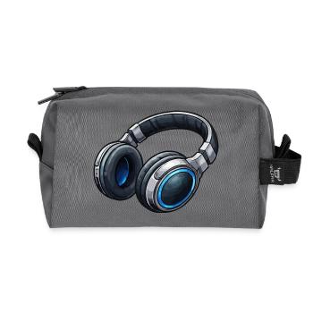 Kopfhörer Neon Blau - Recycelte Kulturtasche - Anthrazit - Vorne