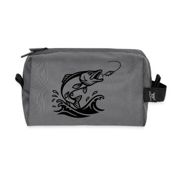 Contour noir du Brochet Predator - Trousse de toilette en tissu recyclé - anthracite - Devant
