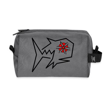 Blossoms Fish Fantasy - Recycled Toiletry Zip Bag - anthracite - Front