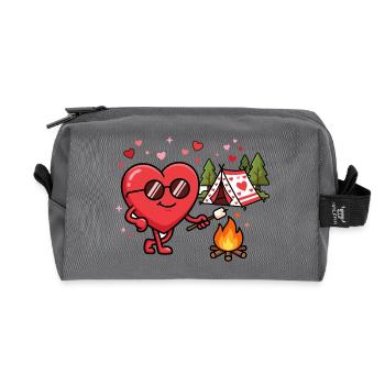 Lustige Camping-Valentinstags-Partys - Recycelte Kulturtasche - Anthrazit - Vorne