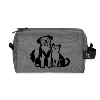 Pets - Recycled Toiletry Zip Bag - anthracite - Front