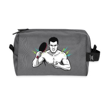Table Tennis Table Ping Pong Ball Sports Smashing - Recycled Toiletry Zip Bag - anthracite - Front