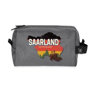 Saarland Deutschland Bundesland Landkarte Souvenir - Recycelte Kulturtasche - Anthrazit - Vorne