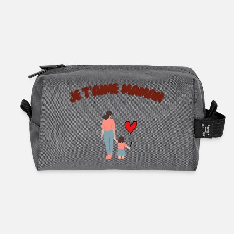 Ich hab dich lieb, Mama - Recycelte Kulturtasche - Anthrazit