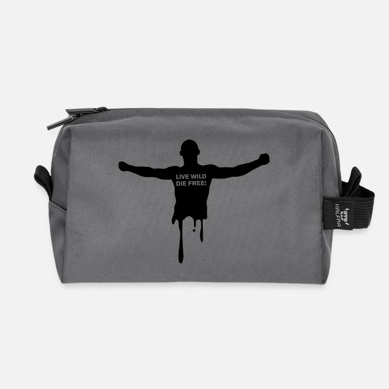 livewilddiefree - Recycelte Kulturtasche - Anthrazit