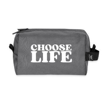 Choose Life - Statement fürs Leben! Was wählst du? - Recycelte Kulturtasche - Anthrazit - Vorne